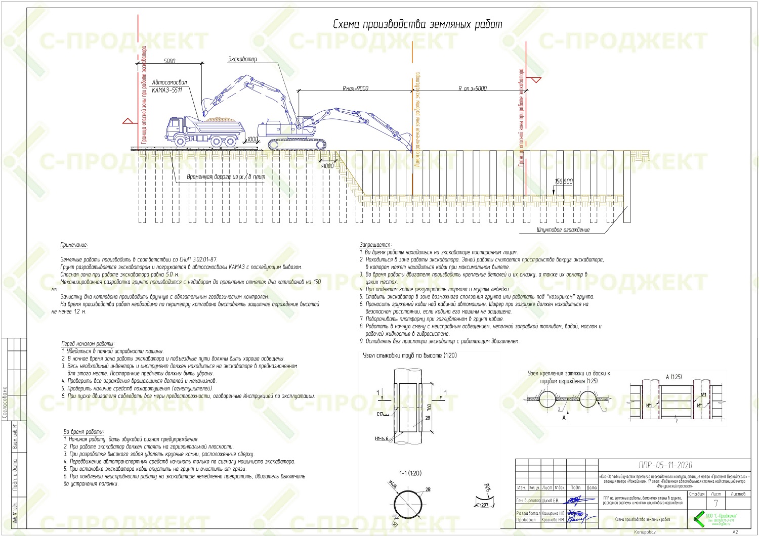 Проект проведения производства земляных работ